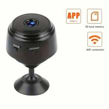 1pc Mini Hidden Wireless Camera With Stand, WIFI Connection, Controllable Via Mobile App, Suitable For Living Room, Office, Car And Outdoor - Pure Black - View 7