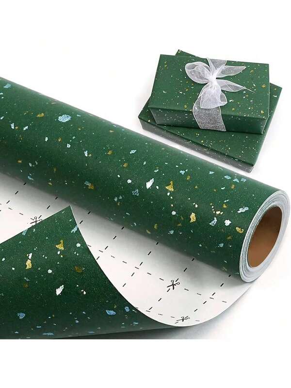 Matte Metal Wrapping Paper, Green Christmas Gift Wrapping Paper, Wedding Matte Kraft Wrapping Paper, Christmas And Thanksgiving Solid-Color Paper, Perfect For Weddings, Graduation Season, Birthdays, DIY Bouquets, Metal-Textured Christmas Gift Wrapping Paper, Gift Box Fillers, DIY Christmas Element Decorative Paper For Accessories, Solid Color Pattern, Matte Wrapping Paper, Halloween And Thanksgiving Decorations, Autumn, Winter