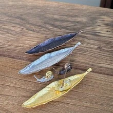 2 piezas/4 piezas Quemador de incienso con diseño de hoja y caracol, colector de cenizas, soporte para varillas de incienso, decoración para sala de meditación, yoga, hogar y oficina
