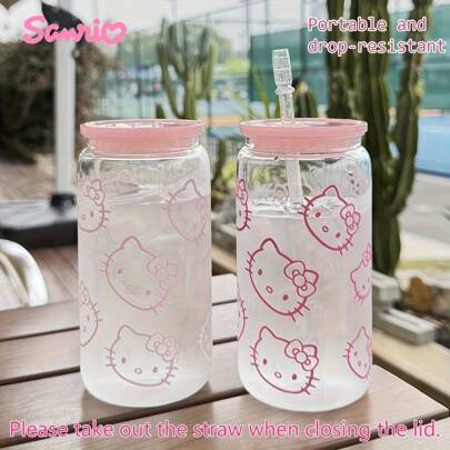 Sanrio Sanrio Hello Kitty Design Cute Coffee Cup Suitable For Daily Life Home Work Fitness Camping Portable Water Bottle Best Gift For Her (Some Parts May Be Random)