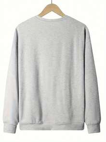 Sweatshirt Teach Printed Pullover Sweatshirt, Casual Long Sleeve Crew Neck Sweatshirt, Women's Loose And Comfortable Valentine's Day - xám - Xem 5