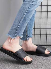 Casual Versatile Minimalist Black New Slippers