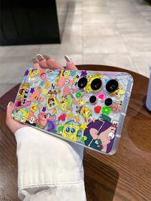 SpongeBob SquarePants 1個卡通趣味海綿派大星圖案精準切割防震手機殼保護套，適用於/Apple 16/15/14/13/12/11Pro Max/12Pro/14Plus及其他機型 - 彩色 - 查看 4