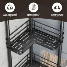 Freestanding Shower Shelf (3 Pack), Corner Shower Caddy, No Drilling For Bathroom, Black