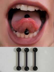 3/6件装透明黑白亚克力UV柔性舌钉，乳白色美甲多功能穿刺钉，时尚朋克极简风格，适合日常佩戴和派对，男女通用