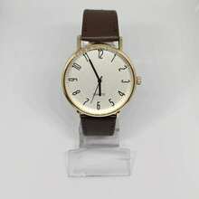 Men's Brown Leather Watch - 金色 - 查看 2
