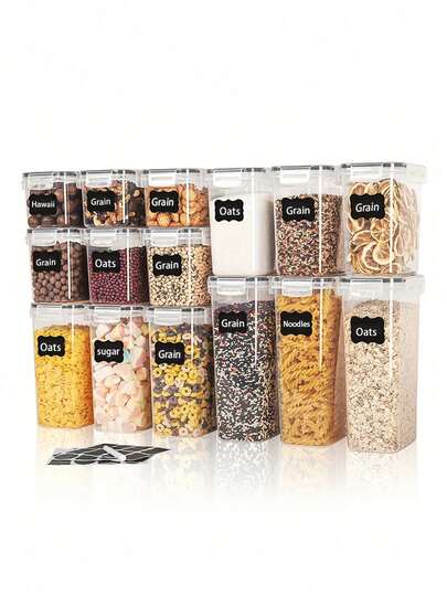 60pcs Airtight Food Storage Containers With LIDS - Perfect For Kitchen Pantry Organization And Storage Of Grains, Rice, Pasta, Tea, Nuts And Coffee Beans - Dishwasher Safe, Including Labels And Markers,Stocking Stuffers For Women,Vanity,Local Warehouse