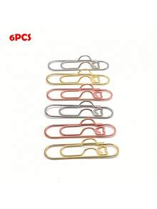 6 Pcs Creative Paperclip Shape Metal Pen Clip,Multi-Function Pen Clip Different Colors To Choose, From Notebook Pen Stick, Paperclip Stationery Tools Unique School Supplies And Office Supplies,Notebook Diary Accessories Clip With Pen Buckle, Fixed Pen Holder And Hanging Function ,Office Supplies,School Supplies,Teacher Supplies Classroom School - 6 Items - View 5