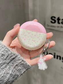 Elegant Floral Rabbit Design Protective Case For Freebuds Pro 3/Pro 4, Freebuds 4/4e Bluetooth Earphone, Freebuds 5i, Freebuds 5, Freebuds SE 2, Freebuds 6i, Soft And Anti-Drop - Pink - View 4