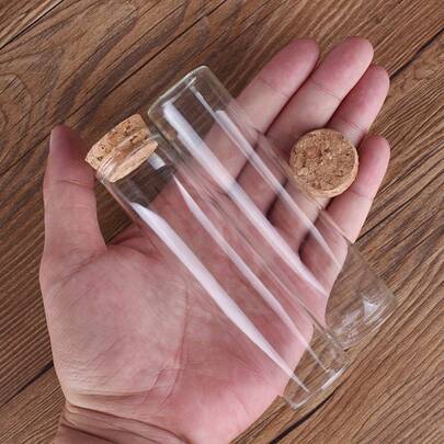 12pcs/Set Transparent Glass Test Tubes With Rubber Stoppers | Empty Glass Bottles & Jars For Arts, DIY Crafts, Wedding Gifts | 11 Sizes: 15ml/20ml/25ml/30ml/40ml/50ml/55ml/60ml, 3cm Diameter