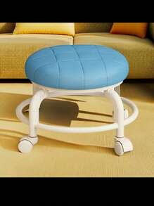 1 件移动矮凳带旋转脚轮 - 不含甲醛的塑料脚凳，适用于家庭、客厅、卧室 - 舒适的多用途圆形脚凳、工具和配件，无香型