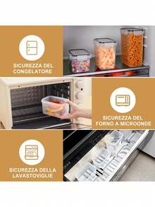 30pcsAirtight Food Storage Containers With LIDS,Vanity Plastic Kitchen Pantry Organization And Storage, Cereal, Pasta, Flour, Sugar And Cookie Storage Jars With Labels, Markers, Dishwasher, Plastic Food Preservation Jars, - Đen và trắng - Xem 8