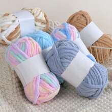 1 Roll Chunky Boucle Yarn For Handmade Knitting Scarf, Slippers, Coasters, Rugs - Multicolor - View 2