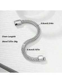 1pc Stainless Steel Braided Double Row Front And Rear Fish Scale Alloy Magnetic Buckle Bracelet With Keel Jewelry New Model - Multicolor - View 11
