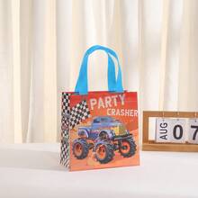 Juego de 6 bolsas de regalo portátiles con temática de camión, de tela no tejida con asas, para fiestas, meriendas, dulces, juguetes y decoración de cumpleaños (se envían estilos al azar) - Camión - Ver 8
