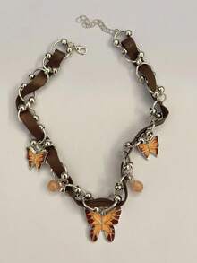 5 件/套朋克魅力太阳十字蝴蝶吊坠颈链项链男女款 Y2K EMO 嘻哈垃圾摇滚配饰珠宝 - 彩色 - 查看 3