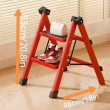 1pc 2 Steps Folding Step Stools, Bandwidth Non-Skid Pedals, Folding Ladder, Sturdy Ladder, Very Suitable For Kitchen And Home Use