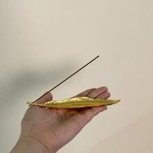 2 piezas/4 piezas Quemador de incienso con diseño de hoja y caracol, colector de cenizas, soporte para varillas de incienso, decoración para sala de meditación, yoga, hogar y oficina