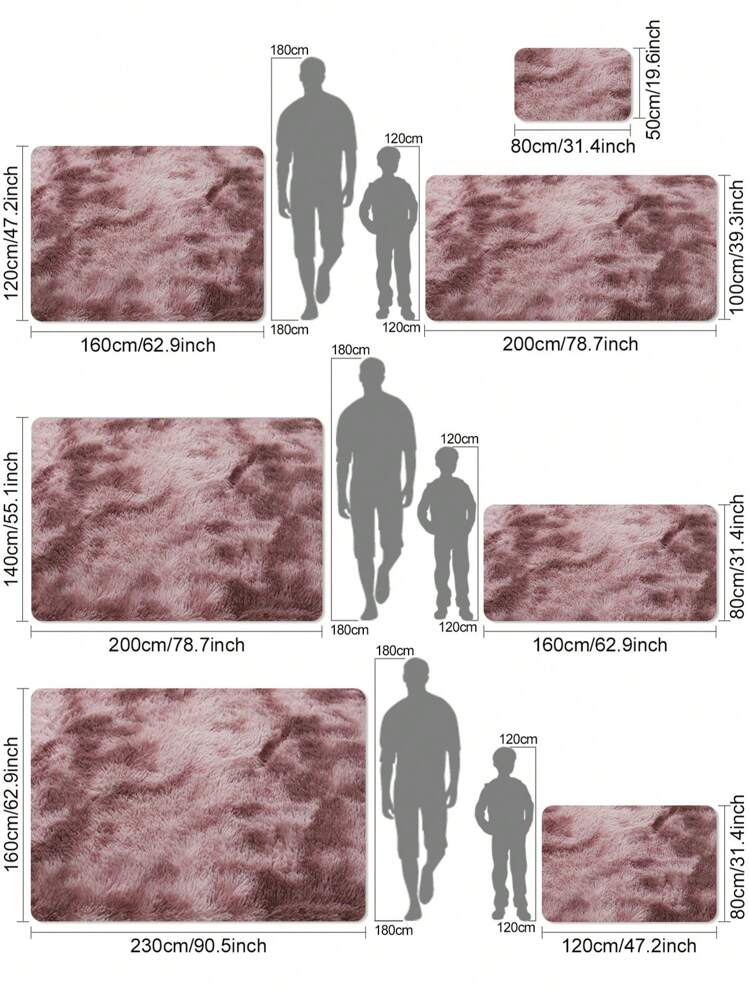 1 pieza Alfombra suave y esponjosa de estilo moderno para dormitorio, sala de estar, dormitorio, habitación, decoración del hogar interior. Alfombra de área mullida y peluda, cómoda alfombra de piso para dormitorio - Multicolor - Ver 2