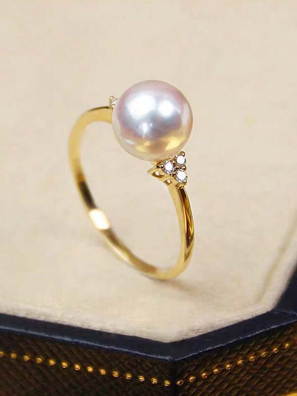 1 pieza Anillo de boda de plata de ley 925 con perla falsa y diamante de imitación, elegante estilo europeo y americano, adecuado para regalo, citas, fiestas, uso diario, regalo de Navidad, compromiso, joyería nupcial, joyería premium para mujeres