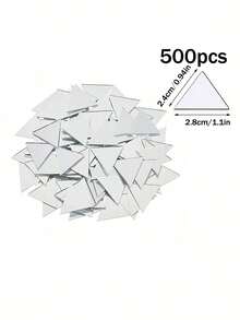 100/500pcs Craft Mirror Set - 4 Shapes (Triangle, Square, Round, Diamond) - 1" Plastic Glass Tiles For DIY Mosaics & Disco Ball Decorations - Multicolor - View 24