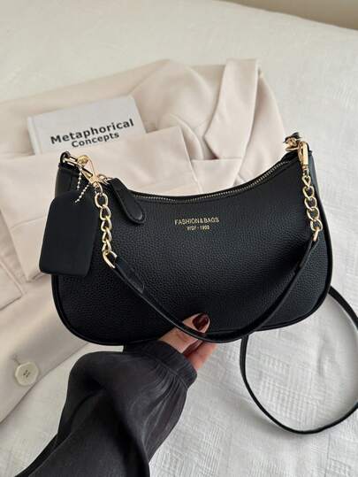 1 pieza Bolso de hombro de piel de PU de unicolor. Es un bolso de gran capacidad simple y elegante, un bolso de mensajero para ir a la oficina, y un bolso de mano pequeño para uso diario en la oficina. Adecuado para chicas, estudiantes universitarias, principiantes y trabajadoras de cuello blanco. Muy apropiado para la oficina, la universidad, el trabajo, los negocios, los desplazamientos, las actividades al aire libre, los viajes y las salidas.