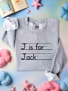 Custom Name School Shirt, Kids Back To School Tee, Personalized First Day Of School, Cute Toddler & Youth School Outfit For Boy Girl, Personalized Alphabet Gift T-Shirt. CU-8 - 灰色 - 查看 1