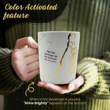 DesirableSip Sip Smile Shine Marble Coffee Mug - Luxury Mug For Coffee, Tea And Drinks - 18 Oz Coffee Mug Unique Design For Home, Office, Or Travel (Black) - 白色 - 查看 4