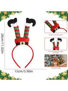 5pcs Classic Christmas Headbands - Holiday Party Accessories With Santa Claus, Reindeer, Christmas Tree Designs - Durable Plastic Structure, Non-Electric, Feather-Free Seasonal Headwear - Multicolor - View 6