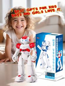 1pc Gesture Recognition Robot, Can Perform Storytelling, Singing And Dancing, Supports Programmable Remote Control, Rechargeable Remote Control Robot Toy, Suitable As Birthday/Christmas/Halloween/Easter Gift For 3-12 Years Old Toddler Boys And Girls (Red) - Multicolor - View 6