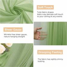 2pcs/Set 27*236 Inch Willow Green Garland, Suitable For Wedding, Ceremony, Reception, Party, Ceiling, Banquet, Daily, Outdoor Decor - Multicolor - View 5