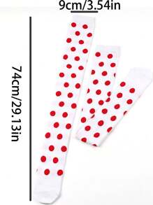 Un par de medias decoradas con lunares rojos, ropa decorada con lunares tipo mariquita, adecuado como accesorios de disfraz para fiestas festivas, bailes de maquillaje, uso en Halloween, regalos, cosas lindas.