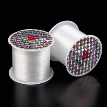 1pc Transparent Elastic Thread Beading Cord 0.4-1.0mm, 100m Long, For Diy Bracelet, Necklace And Jewelry Making