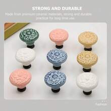 10 piezas de perillas para cajones, tiradores de gabinete altamente atractivos de estilo minimalista, manijas de acero inoxidable, porcelana y cerámica para gabinetes de cocina de estilo vintage, manijas modernas para puertas de baño, accesorios creativos para muebles de cocina