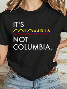 100% Cotton Women Clothes It's Colombia Not Columbia Colombian T-Shirt - màu đen - Xem 1