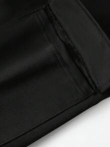 1件装加大码男士工装裤，印花多口袋工装裤 - 涤纶材质，直筒裤型，适合户外、徒步、钓鱼、旅行、街头风格，黑色百搭长裤 | 多口袋设计 | - 黑色 - 查看 4