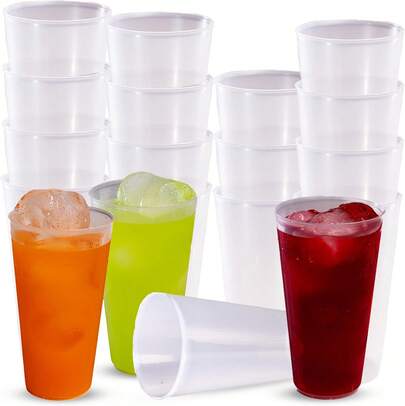 Bicchieri da cocktail in plastica riutilizzabili da 480 ml - Plastica rigida resistente - Ecologici - Senza BPA - Confezione da 20, 50 e 100 pezzi tra cui scegliere. Perfetti per feste, eventi, drink, Gin Tonic,  Libre - Bicchieri grandi - Qualità affidabile