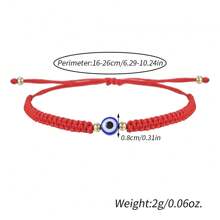 1 件手工编织邪眼手链，可调节友谊手链，适合男孩、女孩、日常佩戴或作为礼物