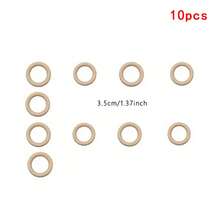 5/10/20/30 pezzi Anelli in legno grezzi, cerchi di legno di colore solido naturale, adatti per gioielli con nappe, artigianato e decorazione