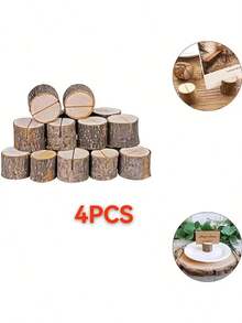 10 件/套木制树桩便笺架 [不包括卡片和照片]、木制姓名架、装饰、便笺夹、木制便笺架、木制婚礼树桩、泡桐蜡烛和烛台托盘套装、木制便笺夹架、木制树桩便笺架，非常适合婚礼、2025 年新年、情人节和家庭/办公室装饰最佳礼物