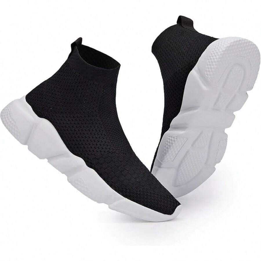 Women's Slip-On Tennis Walking Sneakers, Lightweight Breathable Comfort Gym And Work, Stylish Trainers, 2025 - 054-黑色 - 查看 1
