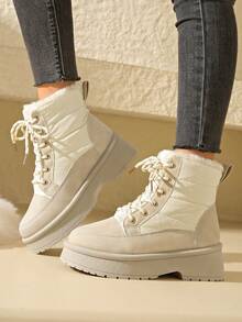 新款户外雪地靴，Merlard 风格，充满气息，厚毛皮衬里雪地靴防滑厚底，保暖防冻，时尚，毛皮衬里，防冻冠军，冬季旅行必备，锁住温暖，勃艮第雪地靴，米色雪地靴