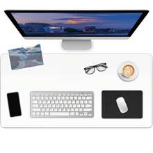 1pc Transparent Desk Pad, 23.6in*15.7in/39.37in*19.69in, Heat-Resistant Waterproof PVC Round Edge Office Desk Protector Mat, Anti-Static Writing Pad - Clear - View 6