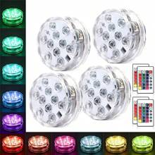Floating Lights LED Multi Color Changing Water Float Drift Lamp For Fish Tank Pond Led Floating Lamp Swimming Pool Ball Pond Drift Waterproof Glow Show Disco Color Changing Light 16 Colors 10leds LED Submersible Light Remote RGB Swimming Pool