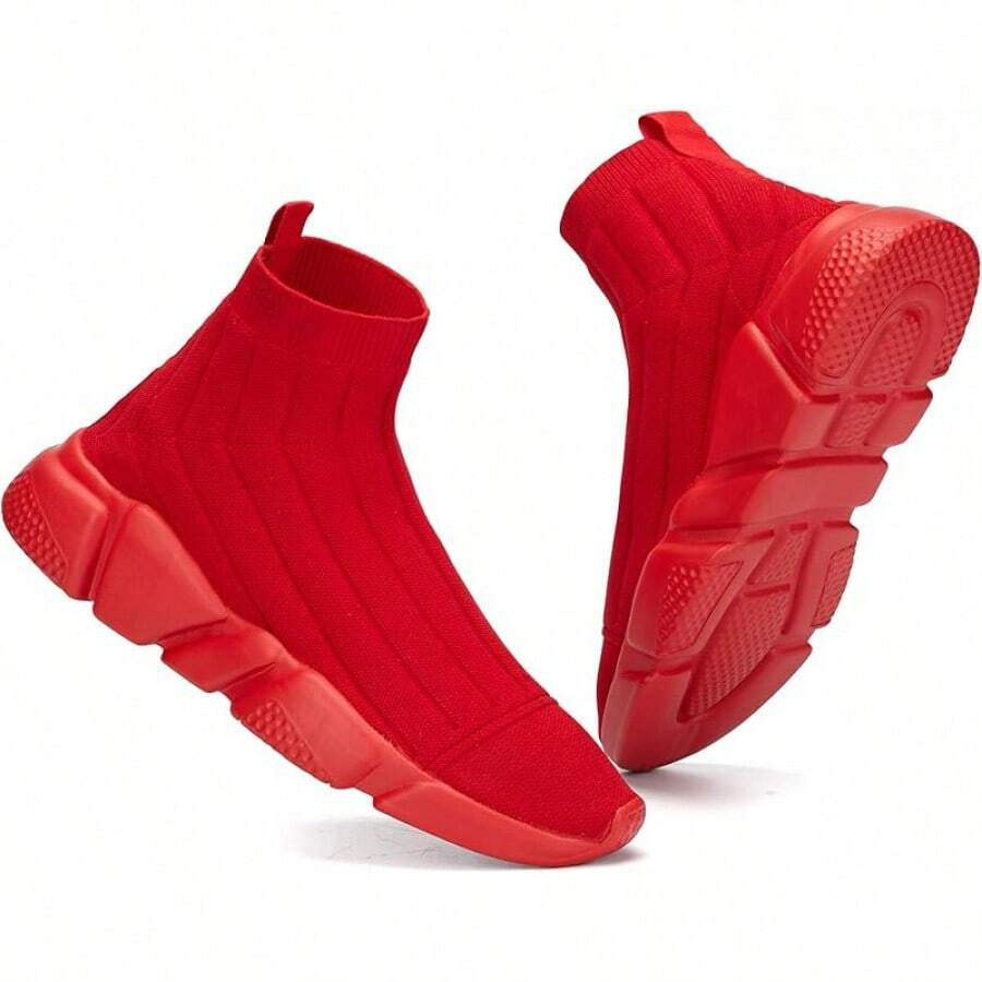 Women's Slip-On Tennis Walking Sneakers, Lightweight Breathable Comfort Gym And Work, Stylish Trainers, 2025 - 056all 紅色 - 查看 1