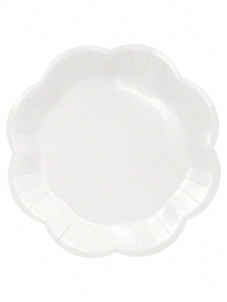 10 件/20 件/50 件红色纸盘 7 英寸扇形甜点盘 9 英寸红色花形餐盘优雅餐桌装饰派对婚礼婴儿洗礼生日圣诞新年蛋糕盘派对用品 - 白色 - 查看 7