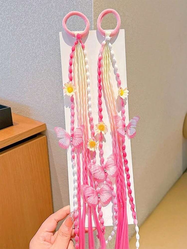 2 件/4 件/6 件儿童渐变色发圈，百搭休闲发带，适合日常使用 - 彩色 - 查看 7