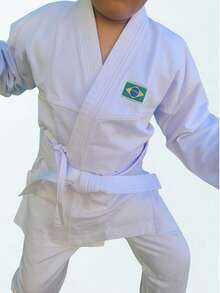 Children's Karate Kimono With Free Belt - trắng - Xem 2