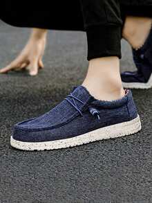 男士休闲亚麻透气一脚蹬鞋，随机鞋底，舒适轻便百搭乐福鞋，大码39-48，适合上班，聚会，学生，城市送礼，夏季平底鞋，适合休闲，户外，日常通勤，工作，派对，音乐节，万圣节，校园，学生，教师，青年，中年，旅行，秋冬舒适休闲跑步运动鞋老款 - 彩色 - 查看 11