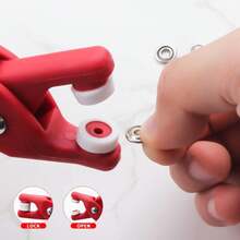 Handmade 52PCS-202PCS Metal Snap Fasteners With Pliers, Five Jaw Pliers, Storage Box For Sewing And Making (Hollow) - Red - View 6